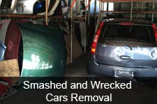 smashed and wrecked automobile removal